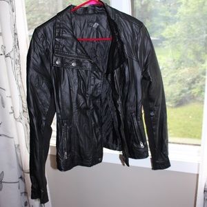 Faux Leather Bomber Jacket